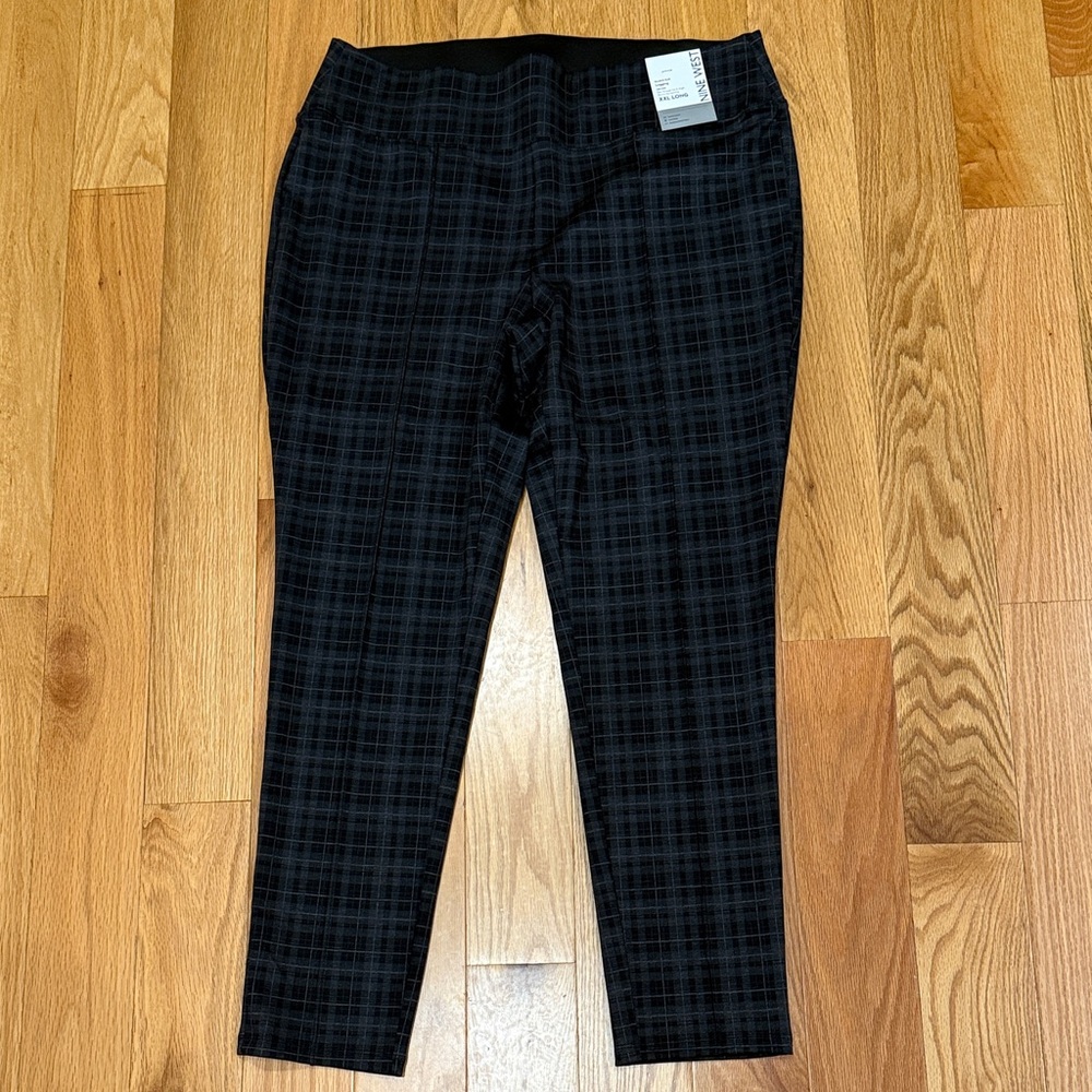 Nine West Women’s Black Checkered Dress Pant Legging